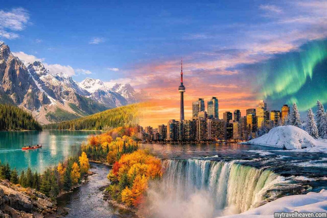 Canada travel guide featuring nature, cities, and seasons.