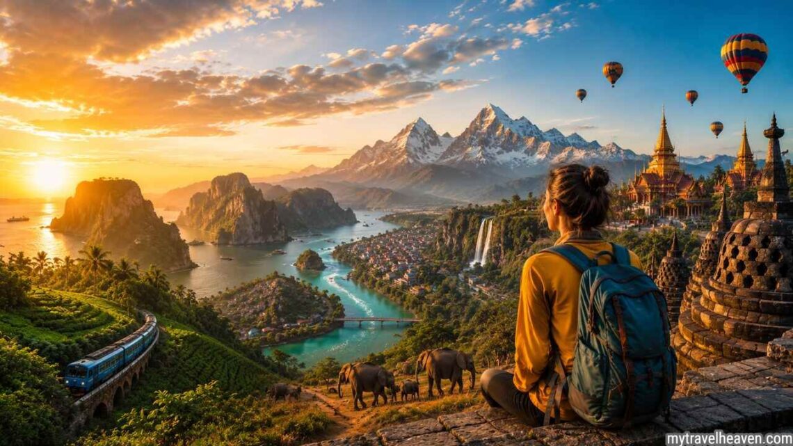 Traveler overlooking scenic landscapes during unexpected travel adventures.