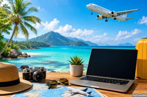 Best travel deal sites to follow in 2026 with flight and hotel savings displayed on a laptop screen.