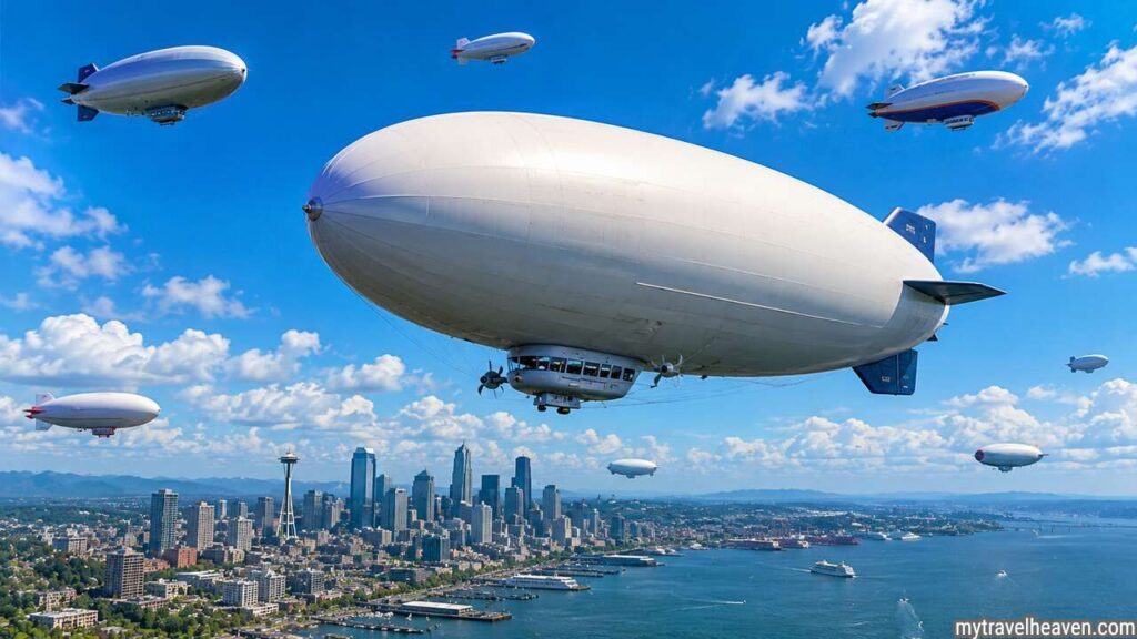 How Many Blimps Are There? A Complete Guide to the World’s Airships How many blimps are there flying in the sky above a modern city with multiple airships.