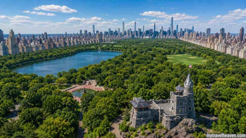 How Big Is Central Park? Size, Dimensions, Landmarks, and Everything You Need to Know How Big Is Central Park? Aerial view of Central Park showing its size, landmarks, and New York City skyline.