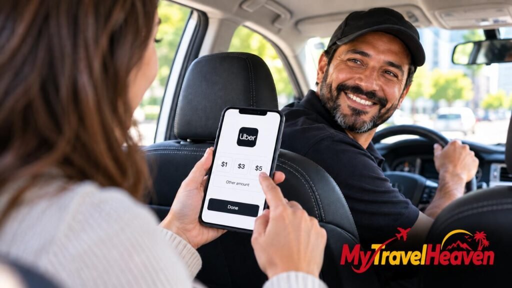 How much to tip Uber driver after a ride.